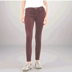 Kut From The Kloth Corduroy Pants Diana Skinny Jeans 14 37/30 Red Mid Rise Nwt